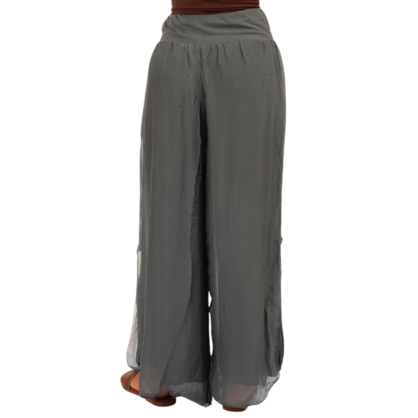 VERA MAY 6327 CHARCOAL ITALIAN SILK PANT