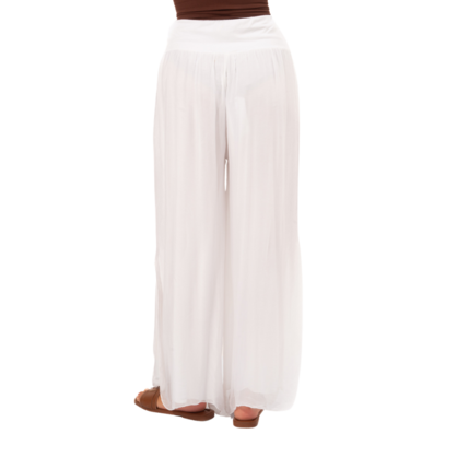 VERA MAY 6327 WHITE ITALIAN SILK PANT