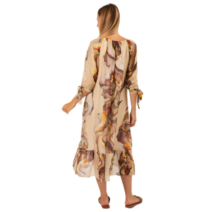 VERA MAY BEIGE ITALIAN SILK DRESS 63441