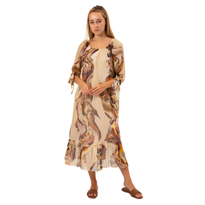 VERA MAY BEIGE ITALIAN SILK DRESS 63441
