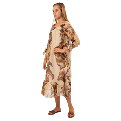 VERA MAY BEIGE ITALIAN SILK DRESS 63441
