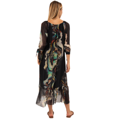 VERA MAY BLACK ITALIAN SILK DRESS 63441