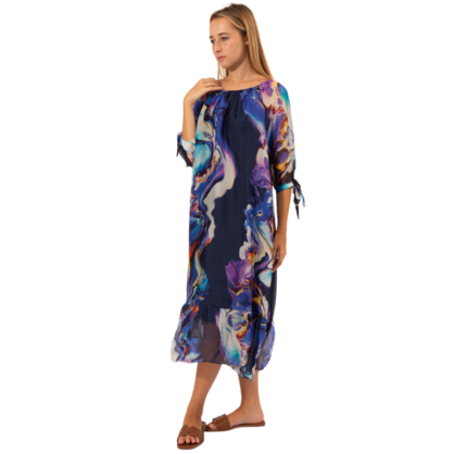 VERA MAY BLUE ITALIAN SILK DRESS 63441