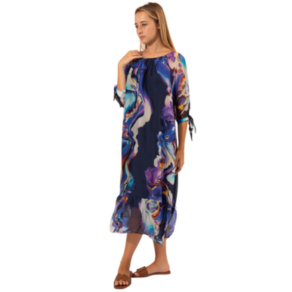 VERA MAY BLUE ITALIAN SILK DRESS 63441