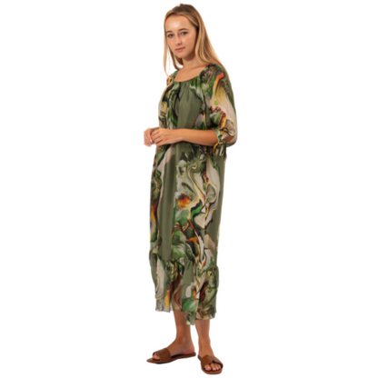 VERA MAY MILITARE ITALIAN SILK DRESS 63441