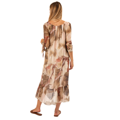 VERA MAY BEIGE ITALIAN SILK DRESS 63442