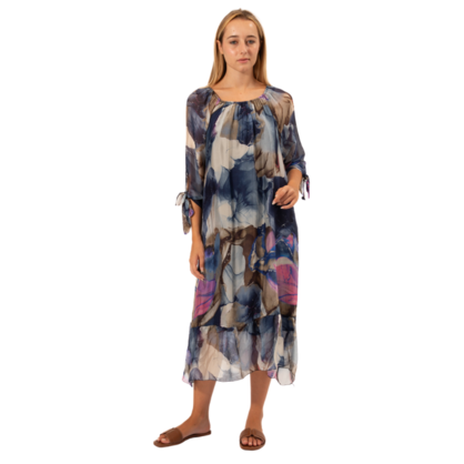 VERA MAY NAVY ITALIAN SILK DRESS 63442