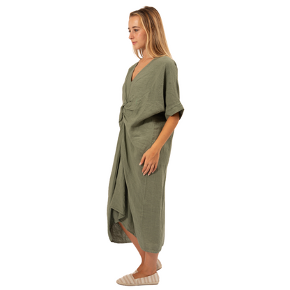 6346 Militare Vera May Italian Linen Dress