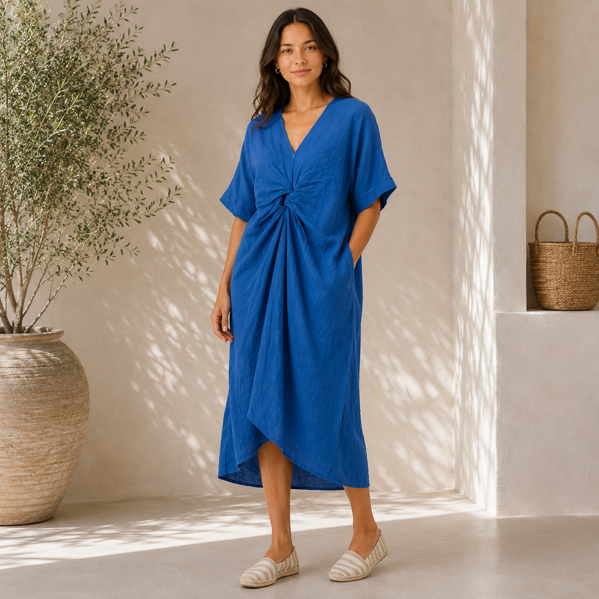 6346 Cina Vera May Italian Linen Dress