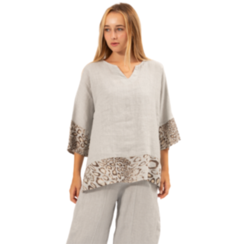 6349-1 Perla Vera May Italian Linen Top