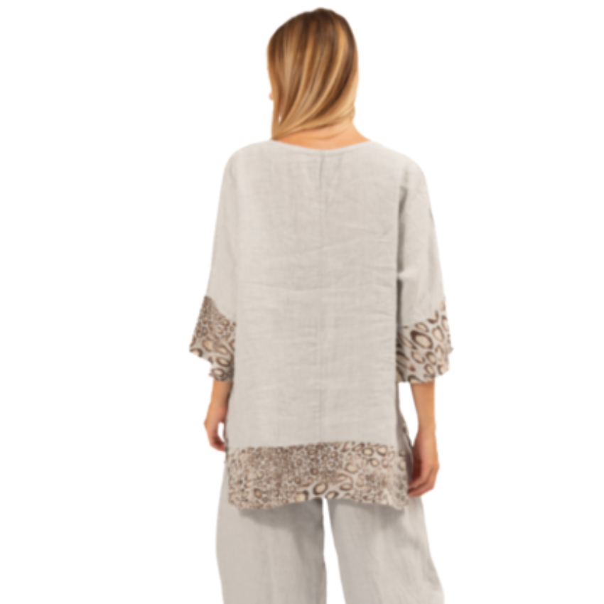 6349-1 Perla Vera May Italian Linen Top