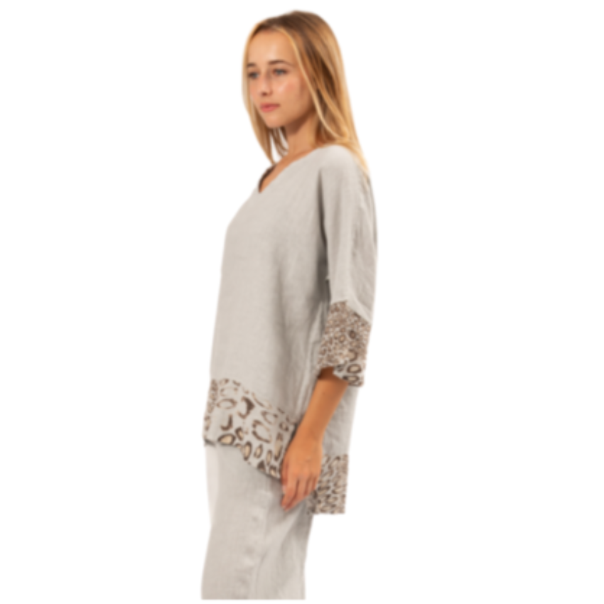 6349-1 Perla Vera May Italian Linen Top