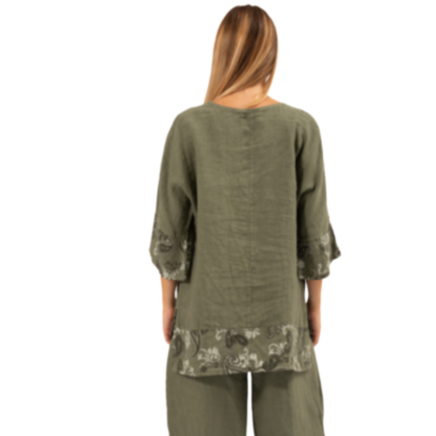 6349-2 Sage Vera May Italian Linen Top
