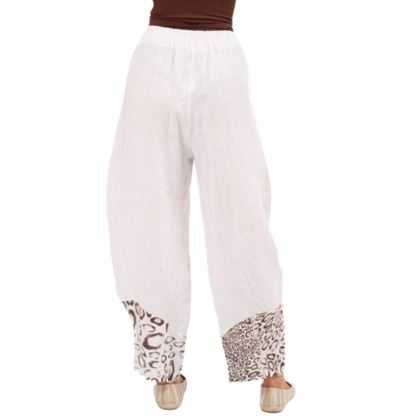 Vera May Italian Linen White Pant 6351-1