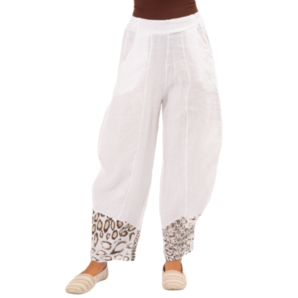 Vera May Italian Linen White Pant 6351-1