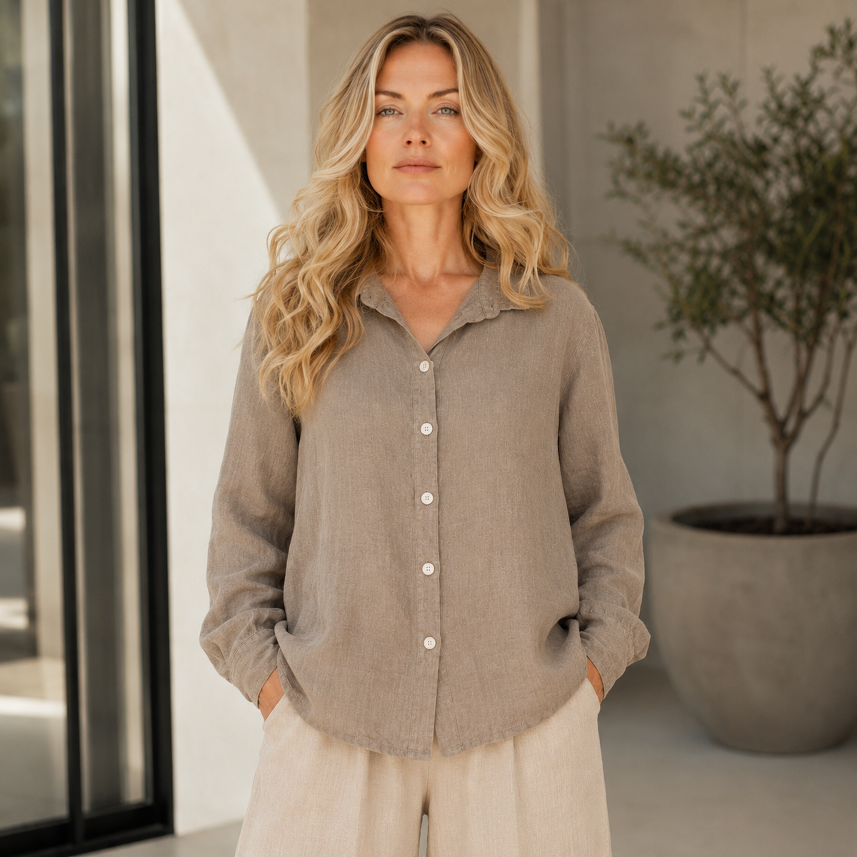6356 FANGO ITALIAN LINEN TOP