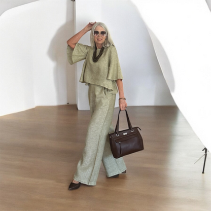 VERA MAY FRENCH LINEN SAGE PANT 6204