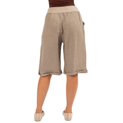 VERA MAY ITALIAN LINEN TAUPE SHORT 6358
