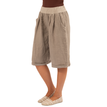 VERA MAY ITALIAN LINEN TAUPE SHORT 6358