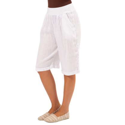 VERA MAY ITALIAN LINEN WHITE SHORT 6358