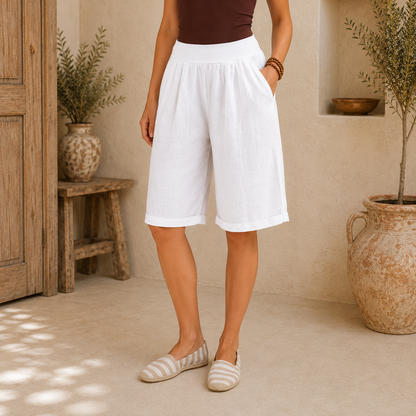VERA MAY ITALIAN LINEN WHITE SHORT 6358