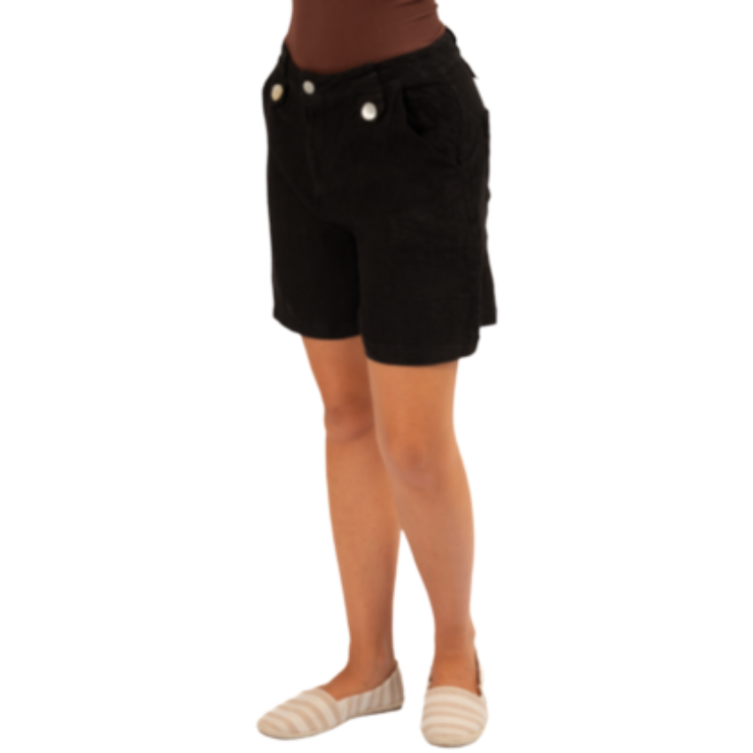 VERA MAY ITALIAN LINEN BLACK SHORT 6359