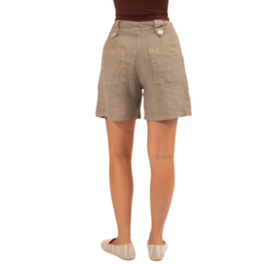 VERA MAY ITALIAN LINEN TAUPE SHORT 6359