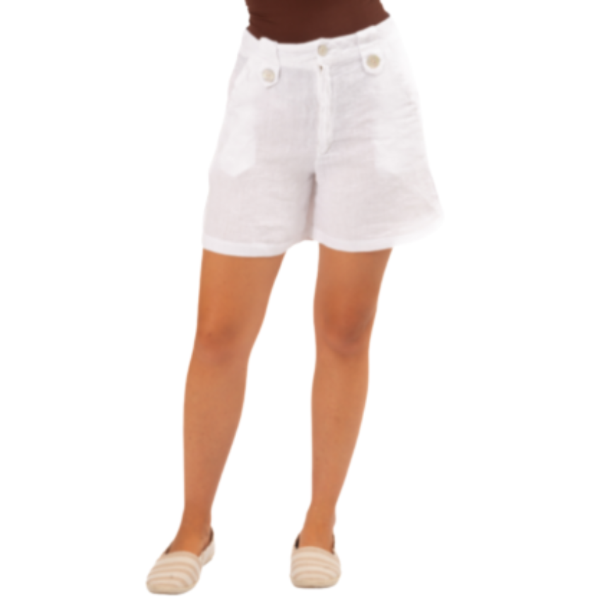 VERA MAY ITALIAN LINEN WHITE SHORT 6359
