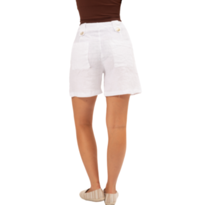 VERA MAY ITALIAN LINEN WHITE SHORT 6359