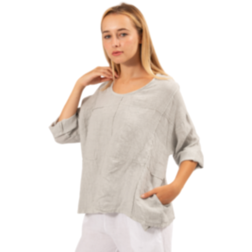 6368 PERLA ITALIAN LINEN TOP