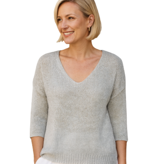 VERA MAY ITALIAN BIANCO/SILVER VISCOSE TOP 586