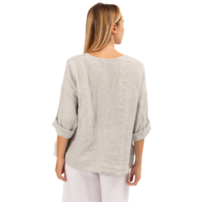 6368 PERLA ITALIAN LINEN TOP