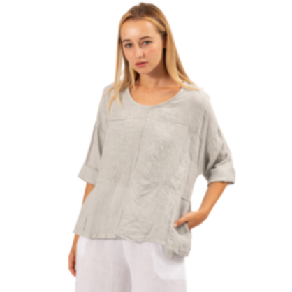6368 PERLA ITALIAN LINEN TOP