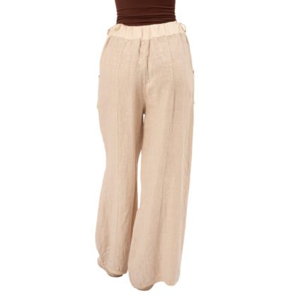 Vera May Italian Linen Beige Pant 6372