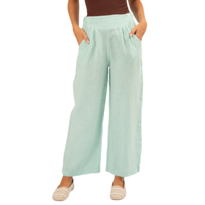Vera May Italian Linen Verde Pant 6373