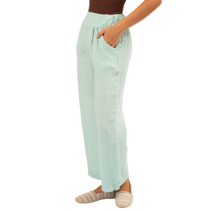 Vera May Italian Linen Verde Pant 6373