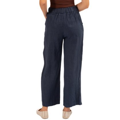 Vera May Italian Linen Blue Pant 6373