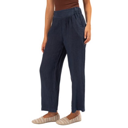 Vera May Italian Linen Blue Pant 6373