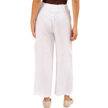 Vera May Italian Linen Bianco Pant 6373