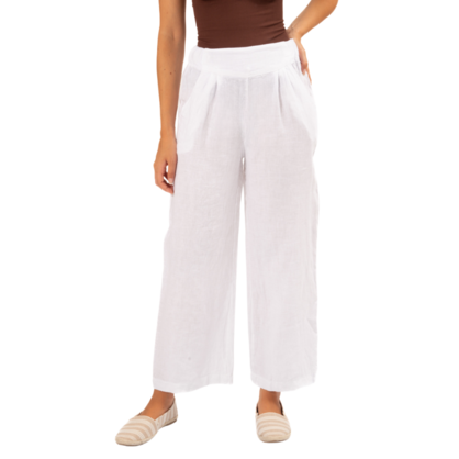 Vera May Italian Linen Bianco Pant 6373