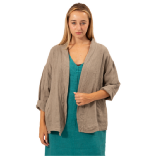 6376 VERA MAY FANGO ITALIAN LINEN JACKET