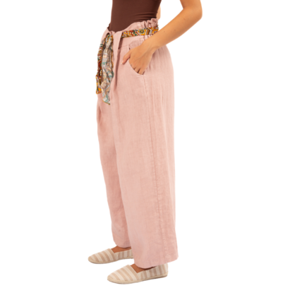 Vera May Italian Linen Blush Pant 6378
