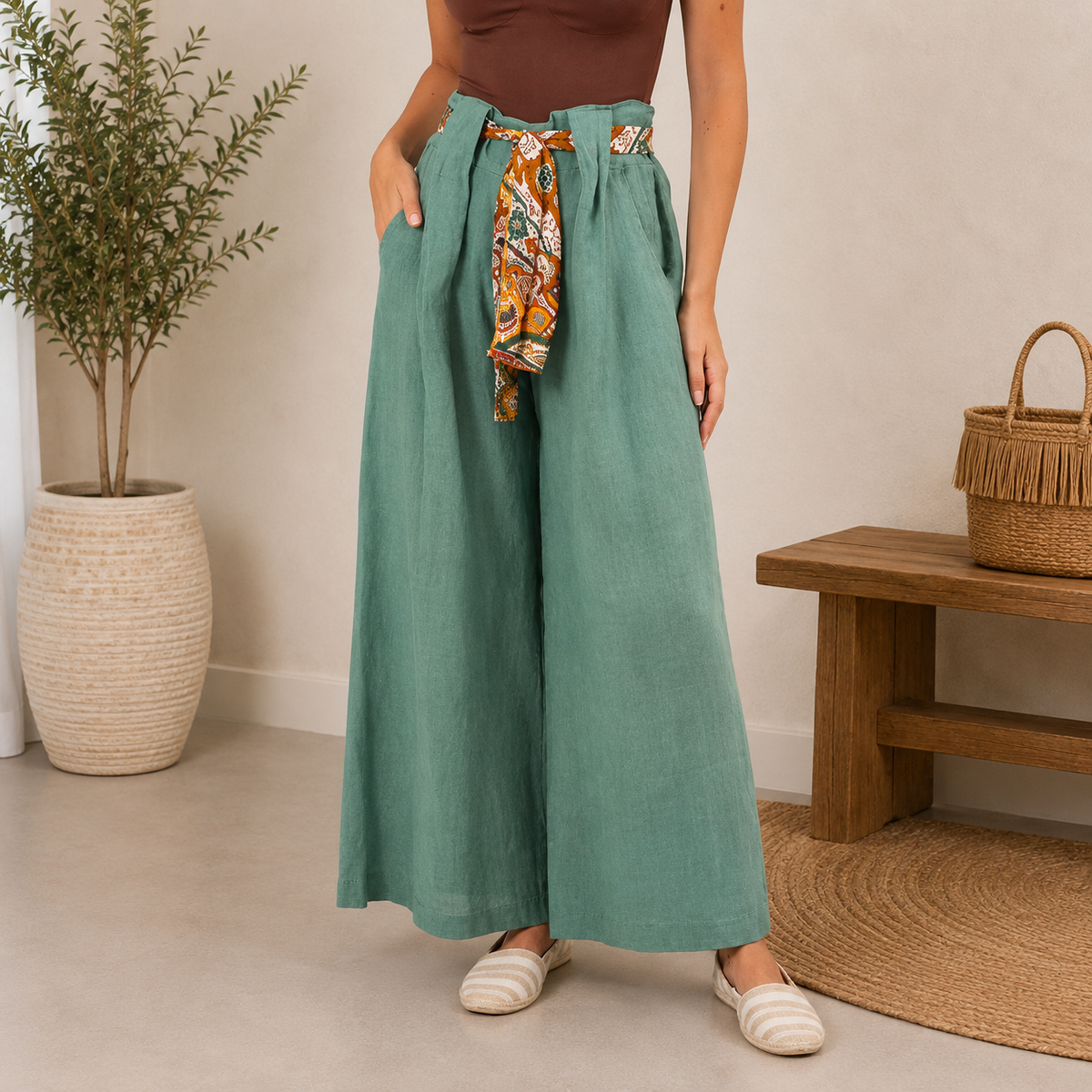 Vera May Italian Linen Lake Pant 6378