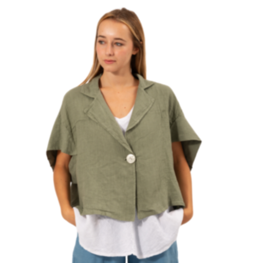 6379 SAGE ITALIAN LINEN TOP