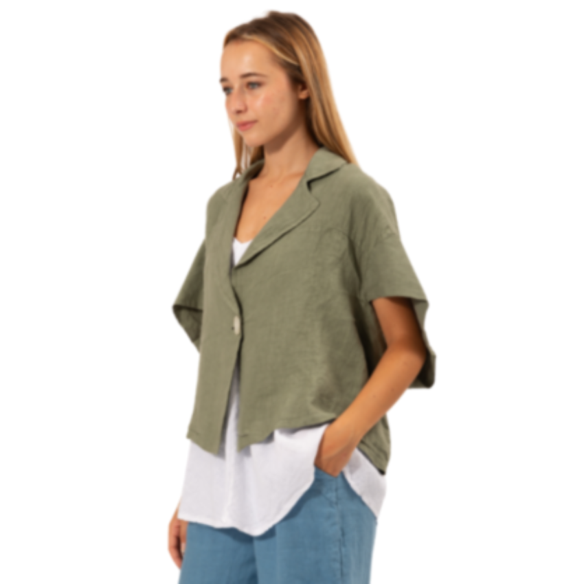 6379 SAGE ITALIAN LINEN TOP