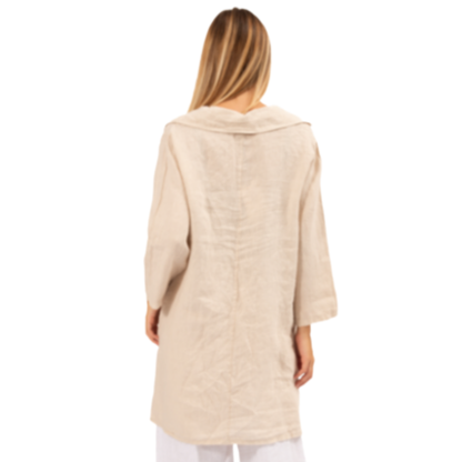 6382 BEIGE LINEN TOP