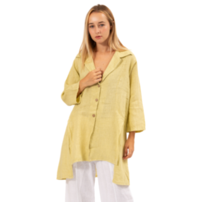 6382 WASABI LINEN TOP