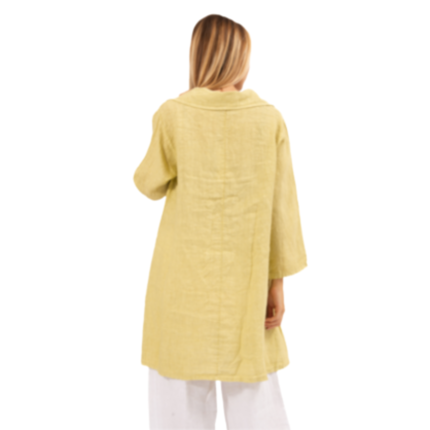 6382 WASABI LINEN TOP