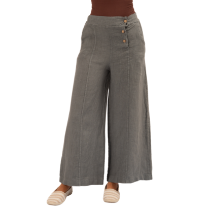 Vera May Italian Linen Topo Grey Pant 6383