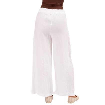 Vera May Italian Linen White Pant 6383